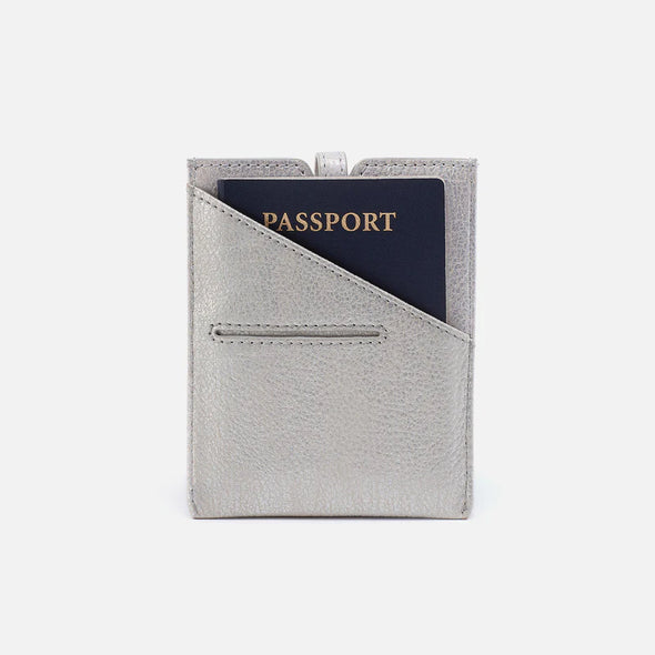 Metallic Passport Holder-Silver stars