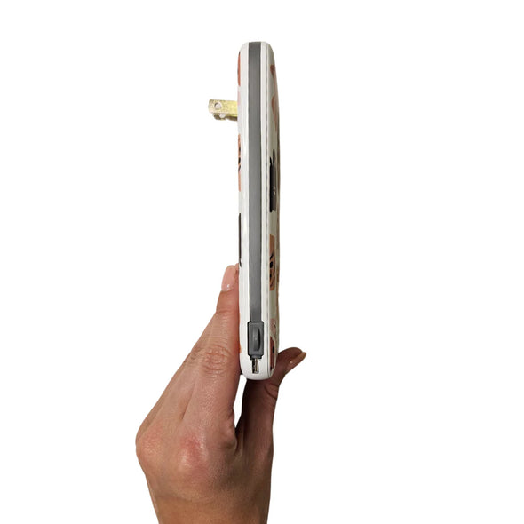 Fun Print Portable Charging Bank with Built-in Cables