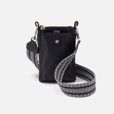 Pebbled Leather Cass Phone Crossbody with Fabric Strap