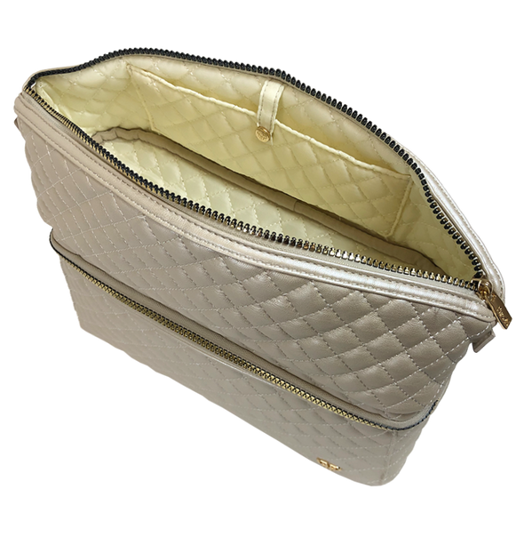 Stylist Travel Bag Quilted-white gold