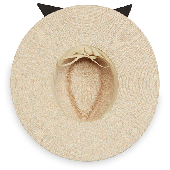 Petite Elise Wide Brim Hat - White/Beige