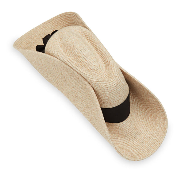 Petite Elise Wide Brim Hat - White/Beige