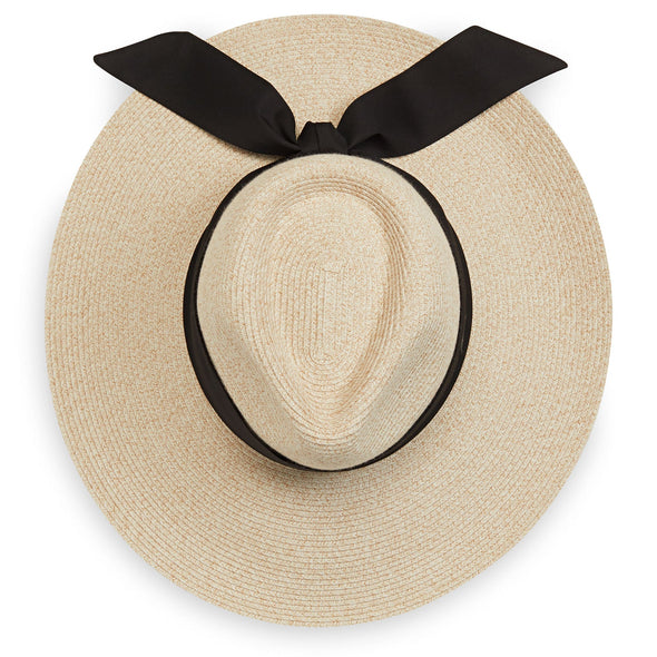 Petite Elise Wide Brim Hat - White/Beige