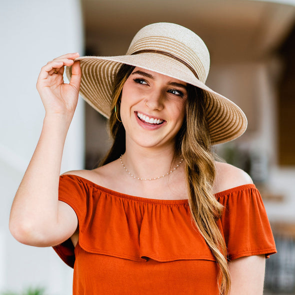 Marseille Hat -White/Beige/Camel