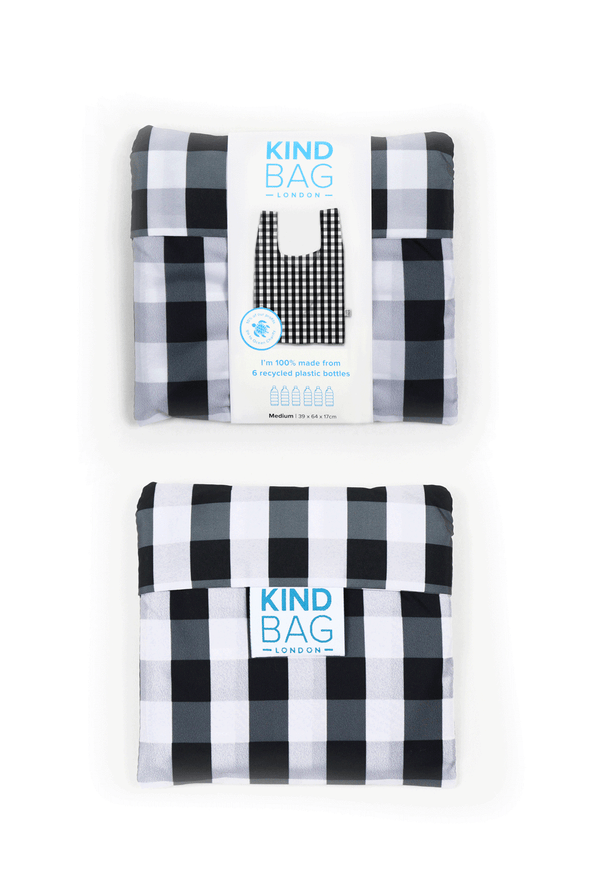 Kind Reusable Bag Gingham-Medium