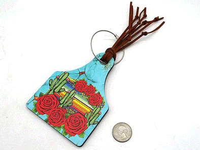 Wood Luggage Tag with Metal Ring