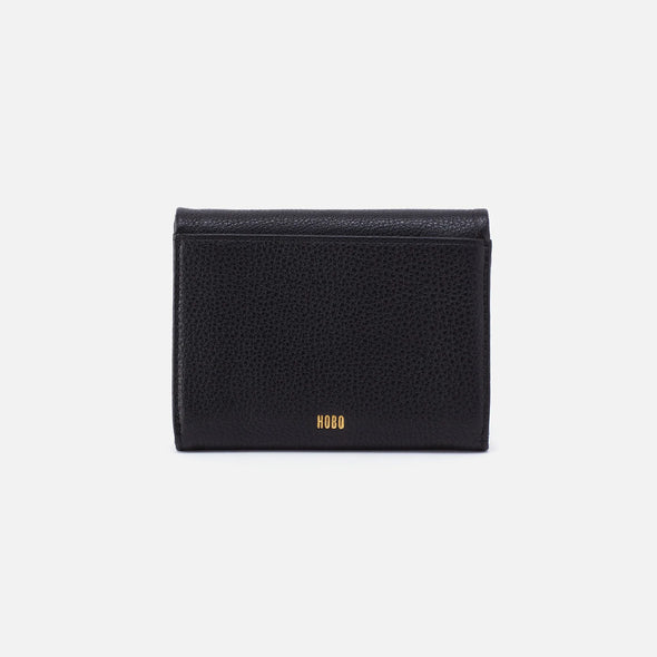 Pebbled Lumen Medium Wallet with Magnet-black
