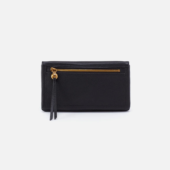 Pebbled Lumen Wallet with Magnet-black