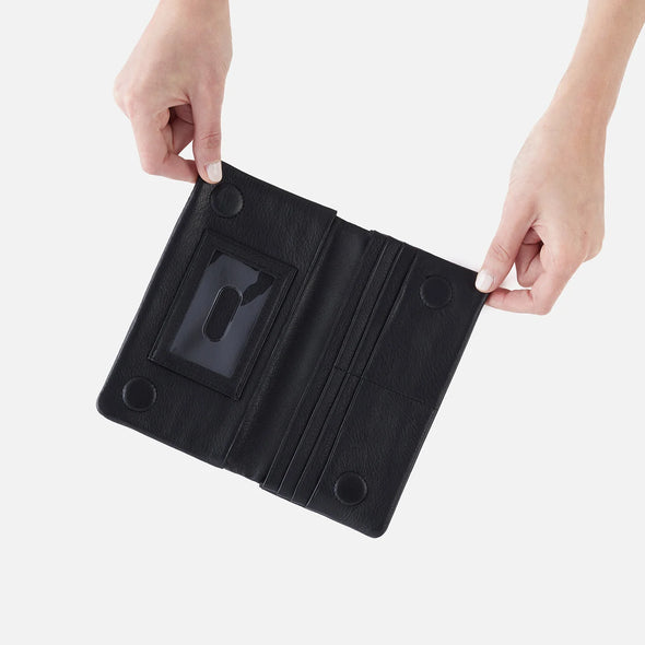 Pebbled Lumen Wallet with Magnet-black