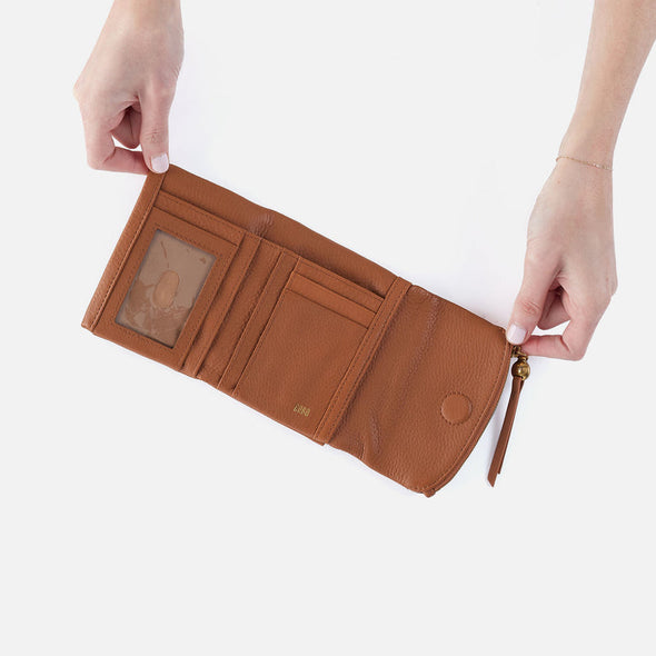 Velvet Pebbled Fern Medium Trifold Wallet