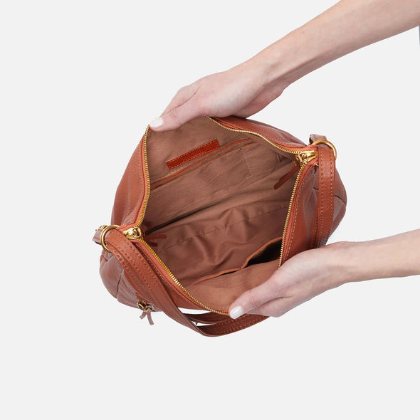 Pebbled Merrin Convertible Backpack-Cognac