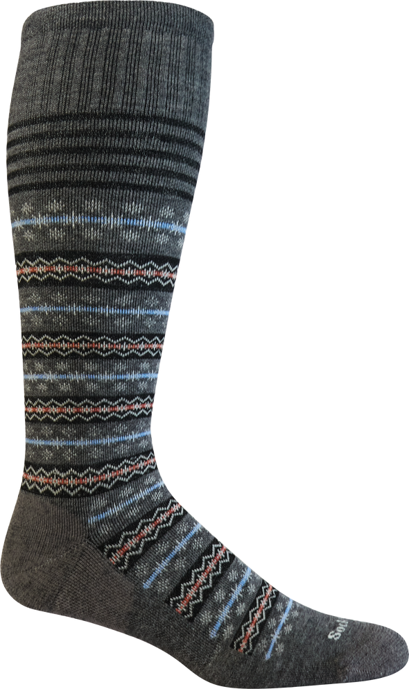 Women's Mini Fairisle Compression Socks - Charcoal