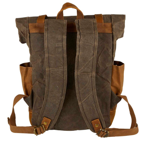 Vintage Waxed Canvas & Leather Rolltop Backpack