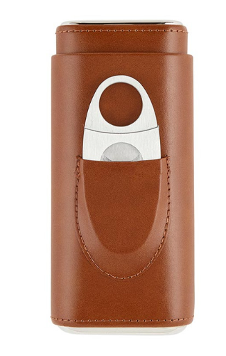 3 Finger Leather Cigar Case & Cutter