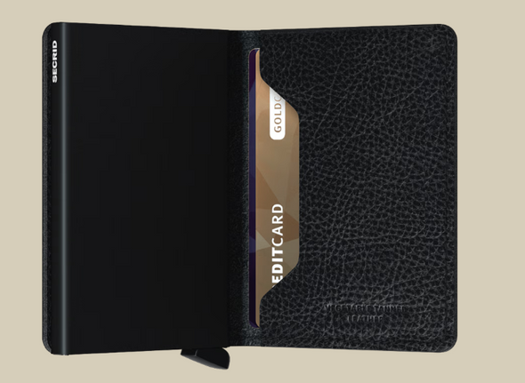 Secrid Veg Tanned Leather Miniwallet - Black-Black