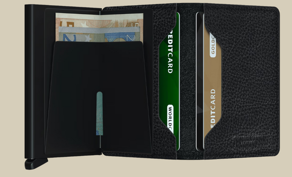 Secrid Veg Tanned Leather Miniwallet - Black-Black
