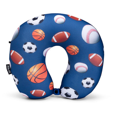 Navy Sports Microbead Travel Neck Pillow