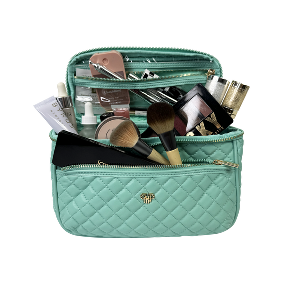 Getaway Train Case Quilted -Turquoise Quartz