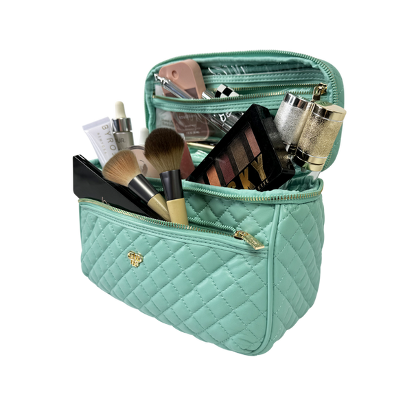 Getaway Train Case Quilted -Turquoise Quartz