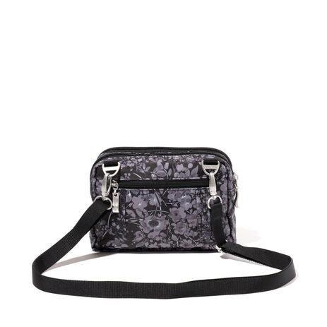 Triple Zip Bagg - Black Hydrangea