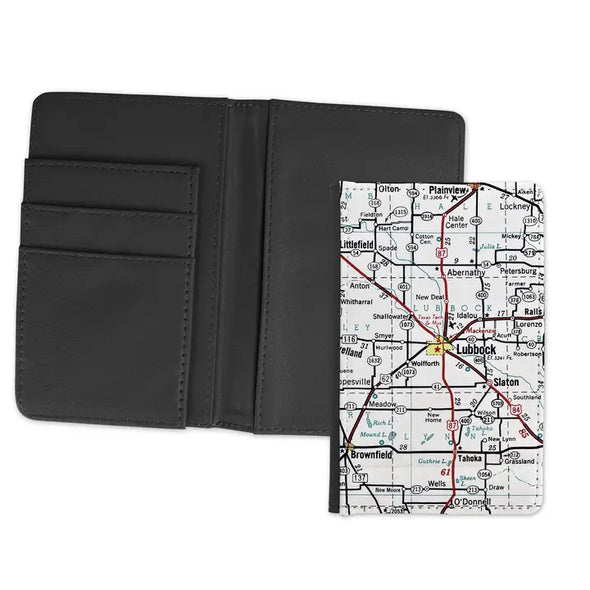 Lubbock Map Passport Wallet