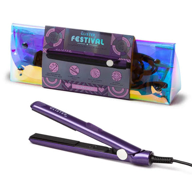 Worldwide Voltage Festival Mini Flat Iron with Holographic Bag