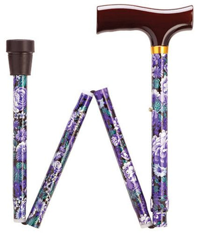 Fashion Adjustable Folding Cane - Mauve