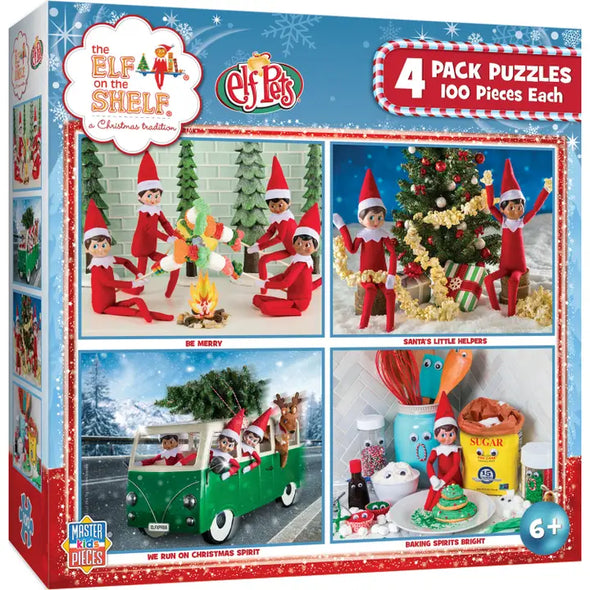 Elf On Shelf - 4-Pack 100pc Puzzles