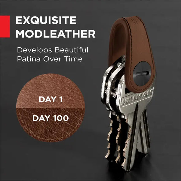 KeySmart Mini Leather Key Holder - Brown