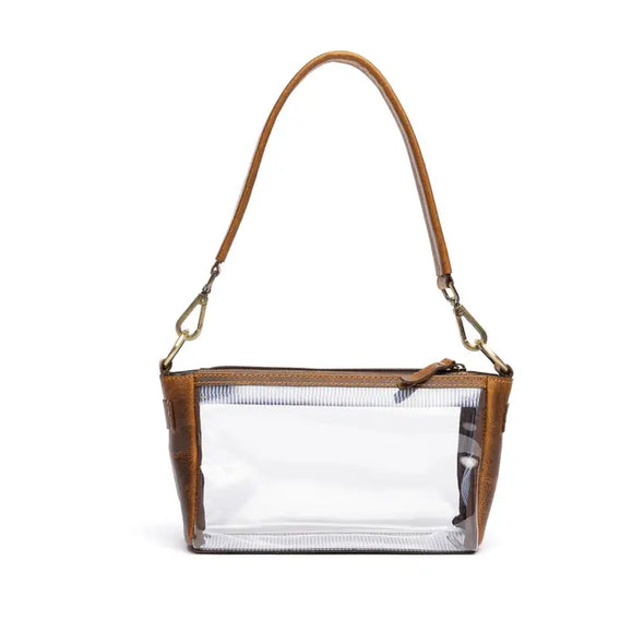 Claire Clear Bag with leather trim