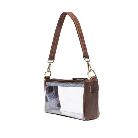 Jen Clear Bag with leather trim