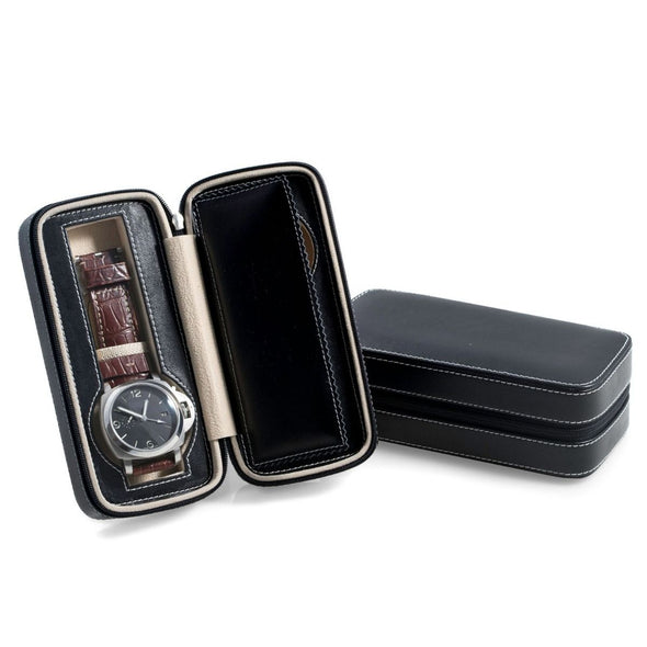 Davidson Leather Double Watch Travel Case