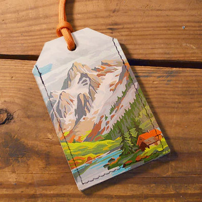 Backerton Printed Leather Luggage Tag