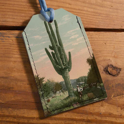 Backerton Printed Leather Luggage Tag