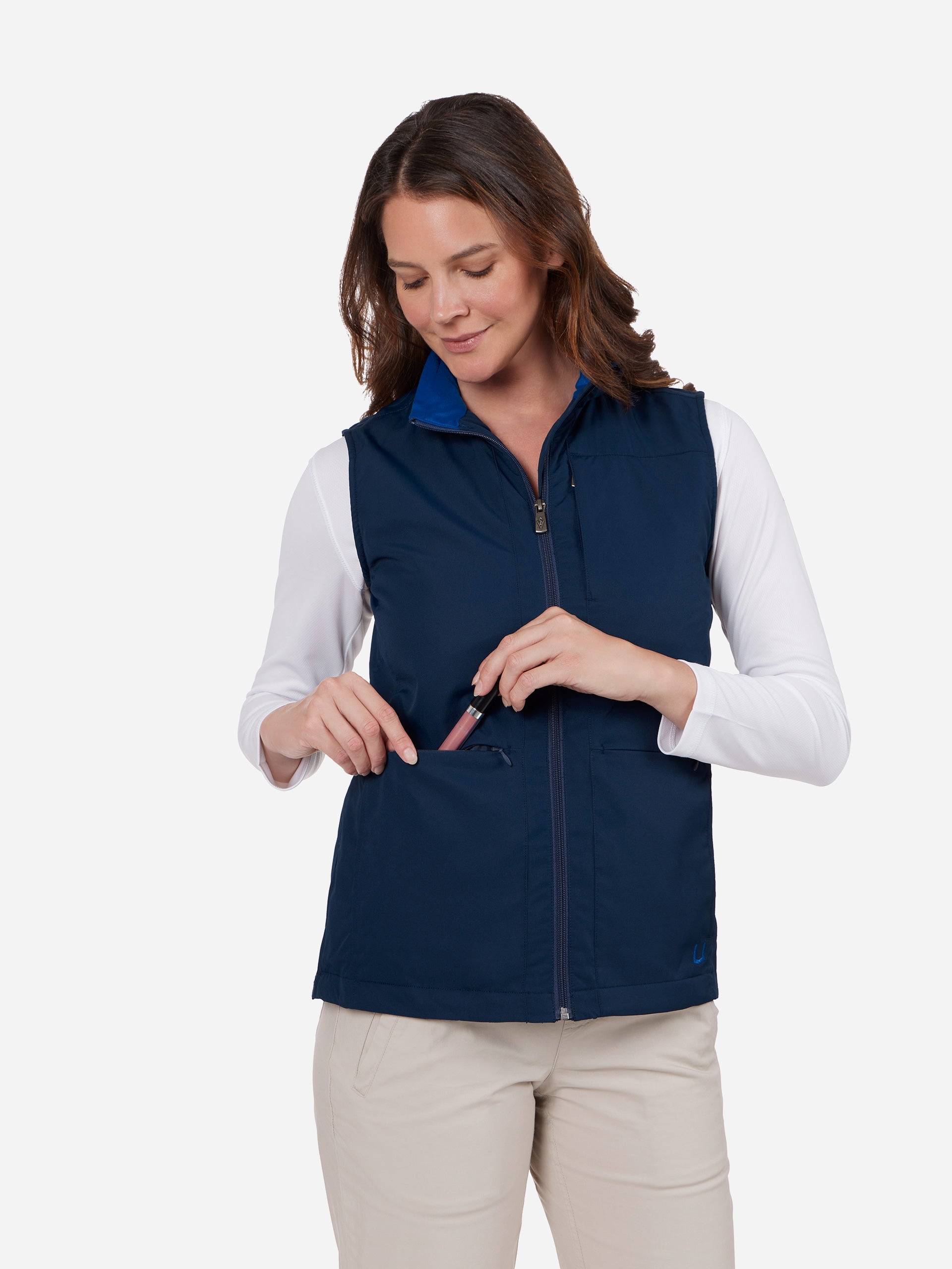 ウェア FreshService TRAVEL VEST NVY Best Travel Vest for Women Midnight Blue – Luggage Shop of