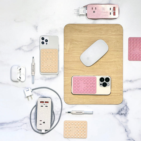 Power Trip Eco with 2 USB-C and 2 USB and one outlet - pink