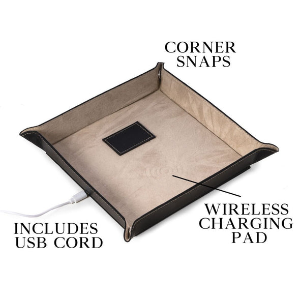 Leather Valet with Wireless Charger