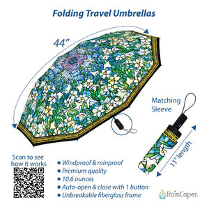 Travel Umbrella Tiffany Field of Lilies