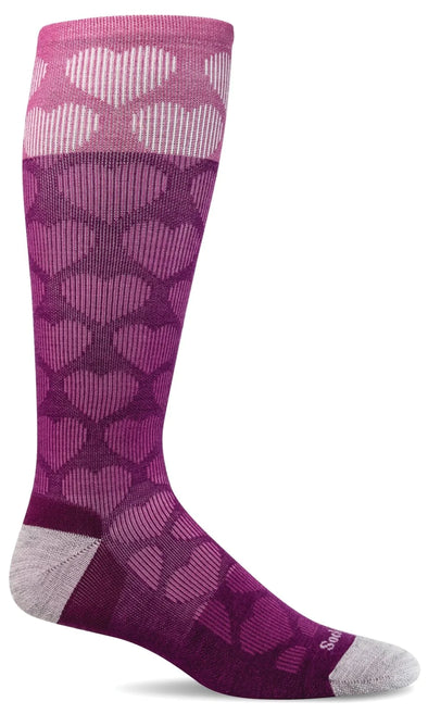 Women's Heart Throb Compression Socks-violet: M/L