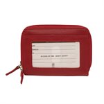 Leather Double Zip Around Card RFID Wallet