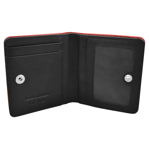 Leather Bifold Mini Wallet Two Tone