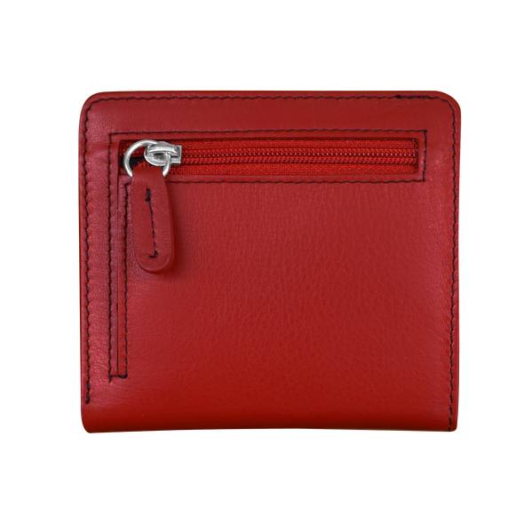Leather Bifold Mini Wallet Two Tone