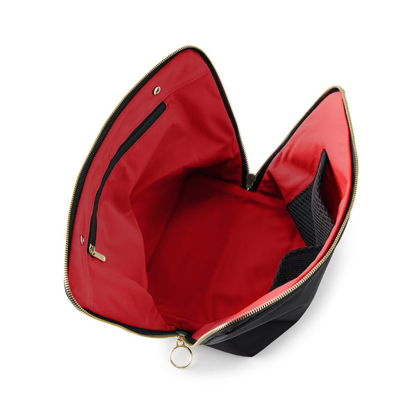 Vacationer Makeup Bag - Black with red