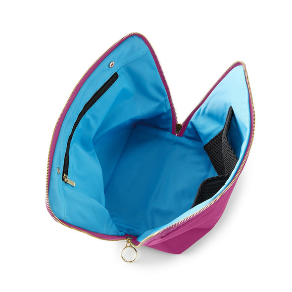 Vacationer Makeup Bag - Pink with teal